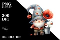Gnome with Poppy Bucket PNG Product Image 2