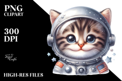 Energetic Kitten with Astronaut Helmet, Clipart PNG Product Image 2