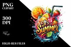 Juicy Cold Drink It's Summer PNG Product Image 1