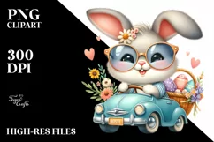 Easter Bunny Egg Flower, Clipart |T-shirt, Mug PNG Product Image 7