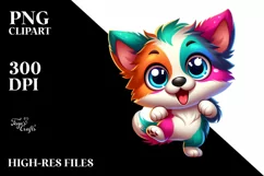 Colorful Funny Border Collie Cartoon | Clipart Product Image 1