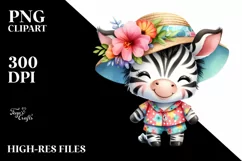 Watercolor Cute Baby Zebra Summer Dress Product Image 1