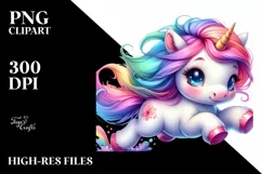 Running Baby Unicorn Funny PNG Product Image 1