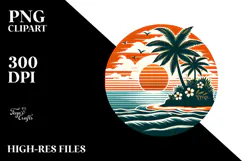 Retro Tropical Island Sunset, 20 oz Tumbler Product Image 2