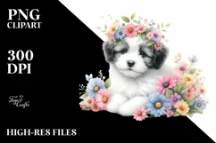 Cute Baby Dog Watercolor Clipart Product Image 3