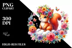 Cartoon-Style Watercolor Squirrel, Transparent PNG Product Image 3
