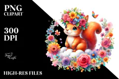 Cartoon-Style Watercolor Squirrel, Transparent PNG Product Image 2