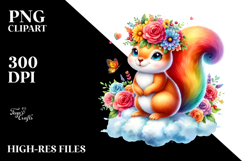Cartoon-Style Watercolor Squirrel, Transparent PNG Product Image 2