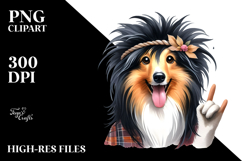 Collie Rock Star Funny Haircut WREATH | Sublimation | Product Image 2