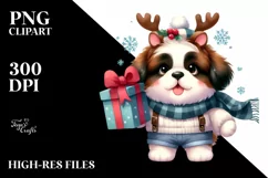 Saint Bernard in Winter, Transparent PNG Product Image 1
