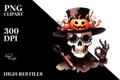 Simple Funny Halloween Skull, PNG Product Image 2