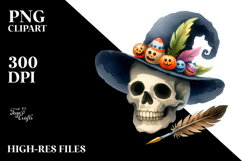 Simple Funny Halloween Skull, PNG Product Image 2