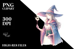 Very Simple Sorceress Watercolor PNG Product Image 2