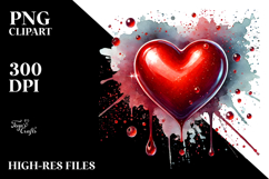 Red Glossy Heart Digital Art Product Image 2