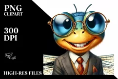 Funny Cute Dragonfly in Retro es | Clipart Product Image 1