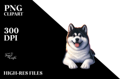 Akita Sitting in Sand, Watercolor Clipart Product Image 2