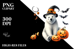 Polar Bear Dressed for Halloween PNG Product Image 2