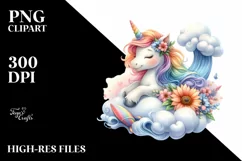 Baby Unicorn Surf | Sublimation | Clipart Product Image 3
