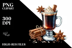 Watercolor Hot Buttered Rum Clipart Product Image 1