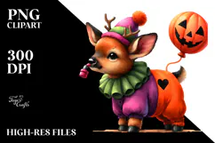 Cute Baby Elk Dressed for Halloween | Sublimation Clipart Product Image 2