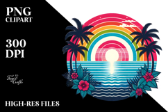Retro Tropical Rainbow Sunset, 20 oz Tumbler Product Image 2