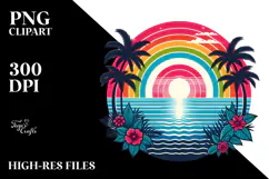 Retro Tropical Rainbow Sunset, 20 oz Tumbler Product Image 2