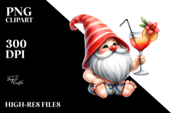 Whimsical Gnome Drinking Cocktail PNG Product Image 2