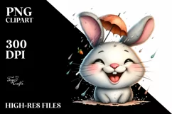 Whimsical Bunny Smiling Wind | Tongue Out | Clipart Product Image 3