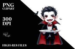 Simple Funny Halloween Vampire, PNG Product Image 2