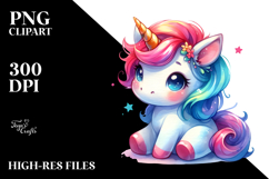 Cute Unicorn Dressed for Halloween in Style of PNG Product Image 2