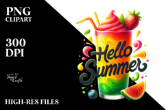 Colorful Frozen Drink White PNG Product Image 2