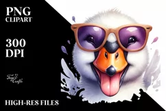 Funny Cute Swan with Sunglasses | Clipart Product Image 1