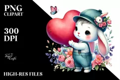 Baby Bunny with Heart PNG Product Image 2