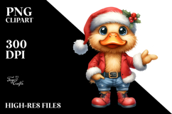 Duck in Santa Suit | Sublimation Clipart Product Image 2