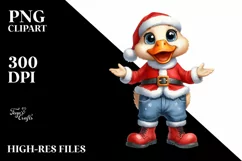 Duck Standing Up | Santa Suit | Caricature | Clipart Product Image 1