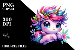Funny Vibrant Unicorn Jumping PNG Product Image 2