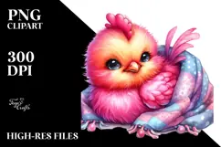cute Baby Rooster with Blanket PNG Product Image 2