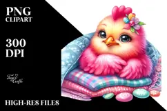 cute Baby Rooster with Blanket PNG Product Image 2
