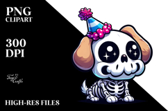 Silly Skeleton with Birthday Hat, PNG Product Image 2