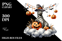 Halloween Zebra on Cloud PNG Product Image 2
