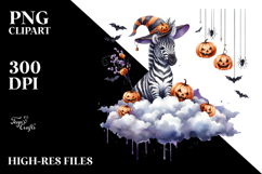 Halloween Zebra on Cloud PNG Product Image 2