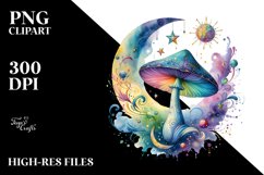 Magical Celestial Mushroom Watercolor Splash Product Image 1