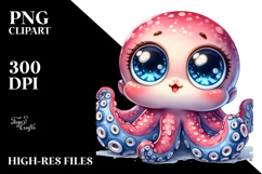 Baby Octopus and Rhino Collection | Sublimation Clipart Product Image 2