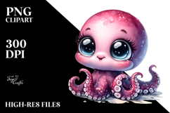 Baby Octopus and Rhino Collection | Sublimation Clipart Product Image 2
