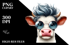 Watercolor Cow Portrait, Transparent PNG Product Image 2