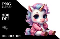 Cute Unicorn Posing as Johnny Bravo | Clipart Product Image 3