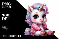 Cute Unicorn Posing as Johnny Bravo | Clipart Product Image 3
