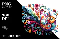 Colorful Watercolor Bird Clipart Product Image 1