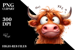 Funny Expressive Highland Cow PNG Product Image 2