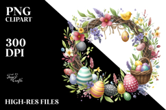 Easter Watercolor Wreath PNG Product Image 2